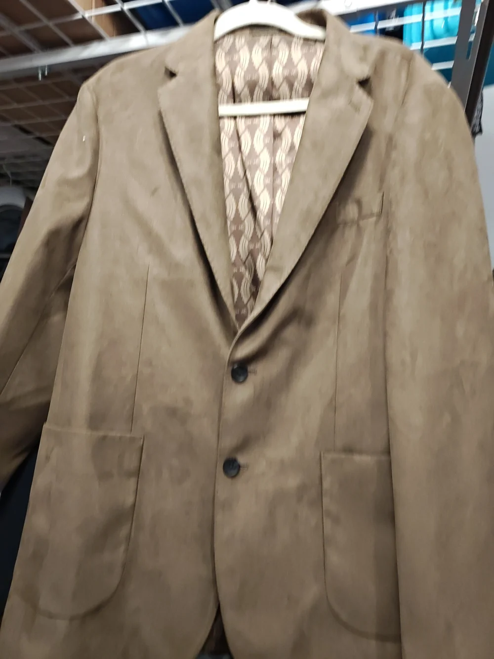 Men's Tan Suede-Style Blazer Sport Coat